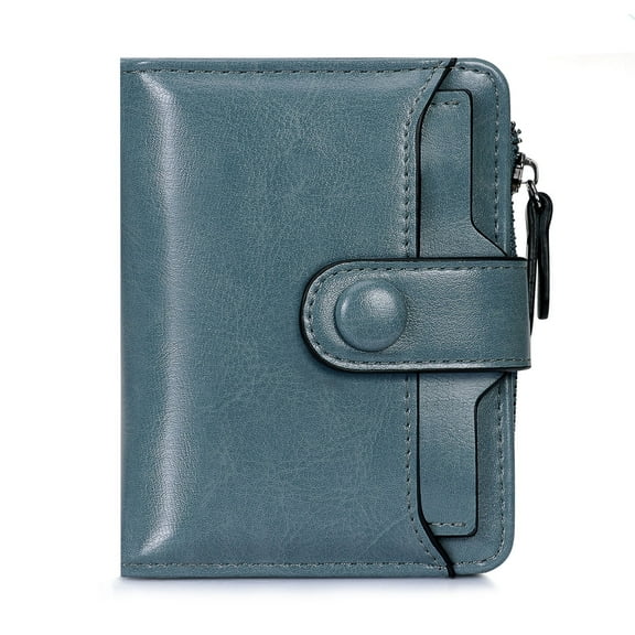 KAWELL Small Women Wallet Leather Bifold Card Holder RFID Blocking with ID Window