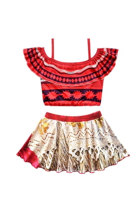 Girls Swimsuit Ocean Princess Tankini Bathing Suit, Size 3T, Red (Girl's)