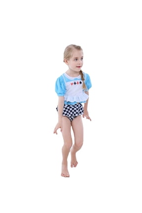 Two Piece Princess Bathing Suit for Girls Role Play Ariel Alice Jessie Tankini Ruffles Beach Surf Swimsuit