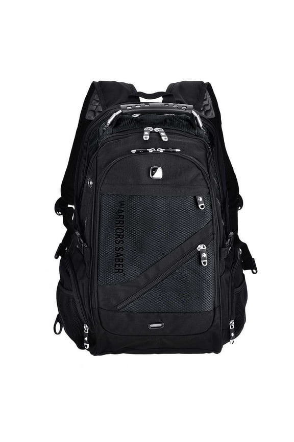 Unisex 16" Laptop Backpack with USB Charging Port, Black