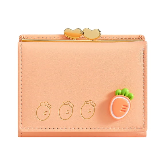 KAWELL Wallet for Women, Faux Leather, Water Resistant, Orange, Unisex, Mini Purse