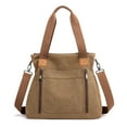 thumbnail image 1 of KAWELL Women's Canvas Tote Purses Work Shoulder Crossbody Bag Vintage Multi-pocket Handbags, 1 of 3