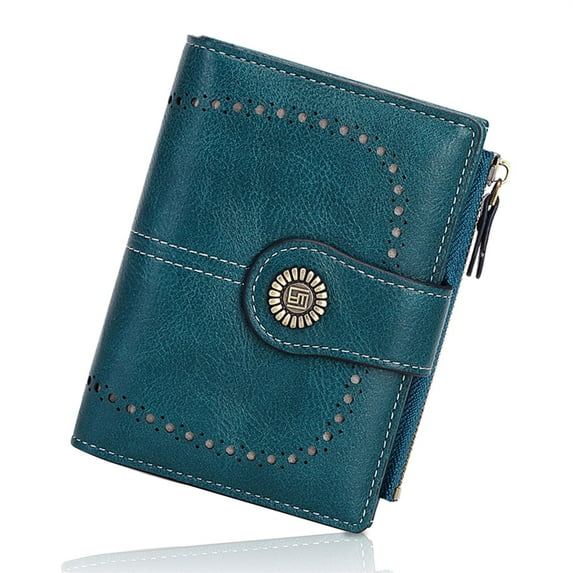KAWELL Women's Leather Bifold Wallet RFID Blocking Card Holder with Zipper Pocket Compact and Stylish