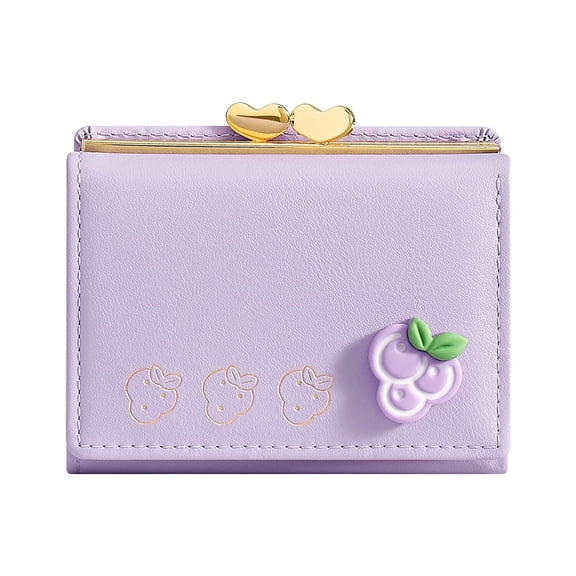 KAWELL Women's Wallet, Lavender, Faux Leather, Water Resistant, Small Bifold with 7 Card Slots, 1 Cash Slot, 1 ID Window, 4.2" x 3" x 1.2"