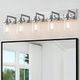 thumbnail image 1 of KAWOTI 5-Light Chrome Vanity Light with Clear Glass Shade, 1 of 7