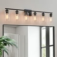 thumbnail image 1 of KAWOTI 6-Light Dimmable Vanity Light with Clear Glass Shade, Black Modern Bathroom Vanity Light Fixtures, 1 of 8