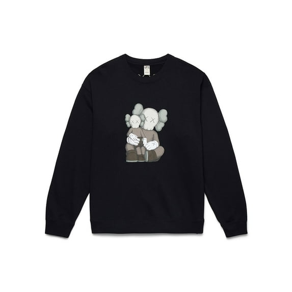 KAWS Unisex x Uniqlo Longsleeve Sweatshirt (US Sizing) Black, from StockX