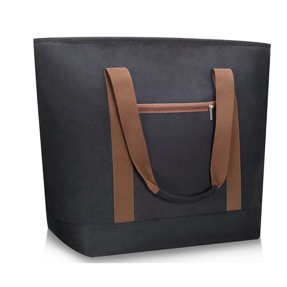 KAXINLIFE Large Insulated Cooler Bag, Reusable Grocery Bag 50L ( 50-Can ), Collapsible Insulated Tote Bag to Delivery Bag, Travel Picnic Cooler for Frozen Food (Black)