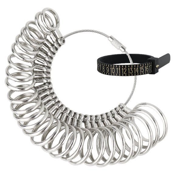 KAYA Stainless Steel Finger Ring Sizer Measuring Ring Tool, Size 1-13 with Half Size, 27 Pcs