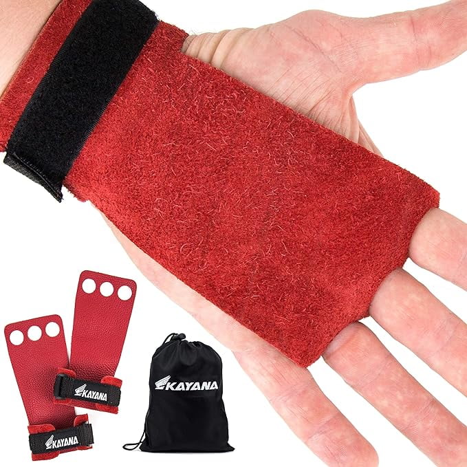 KAYANA 3 Hole Leather Gymnastics Hand Grips Palm Protection and Wrist