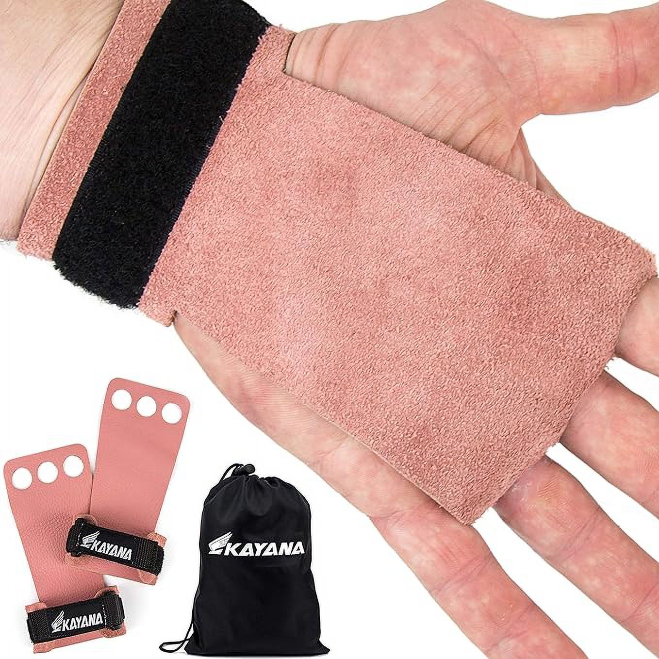 KAYANA 3 Hole Leather Gymnastics Hand Grips Palm Protection and Wrist