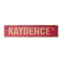 KAYDENCE Vintage Plastic Street Sign Childrens Name Room Sign | Indoor/Outdoor |  18" Wide