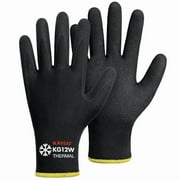 KAYGO 3 Pairs Winter Work Gloves with Grip, Thermal Insulated Safety Work Gloves Nitrile Coated, Ideal for Freezer Work