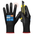 thumbnail image 1 of KAYGO Cut Resistant Gloves PU Coated, 12 Pairs, Safety Work Gloves with full fingers Touchscreen(M, Black), 1 of 5