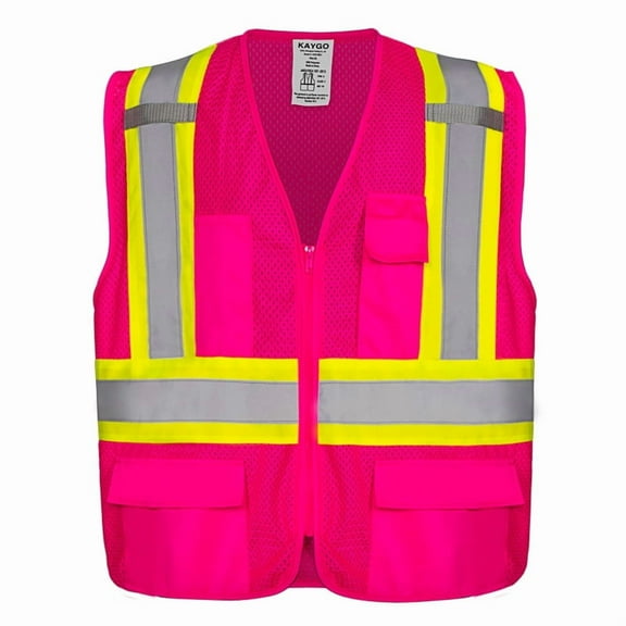 KAYGO Safety Vest with Pockets - High Visibility Reflective Vest ANSI Class 2 Construction Vest