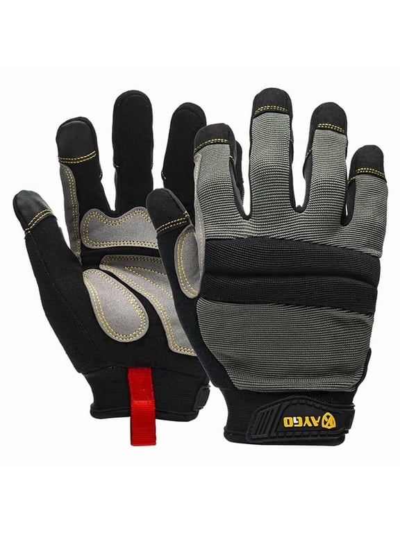 Mechanic Work Gloves for Men, Heavy Duty with Touchscreen, for Automotive, Yard and Construction, KG125M