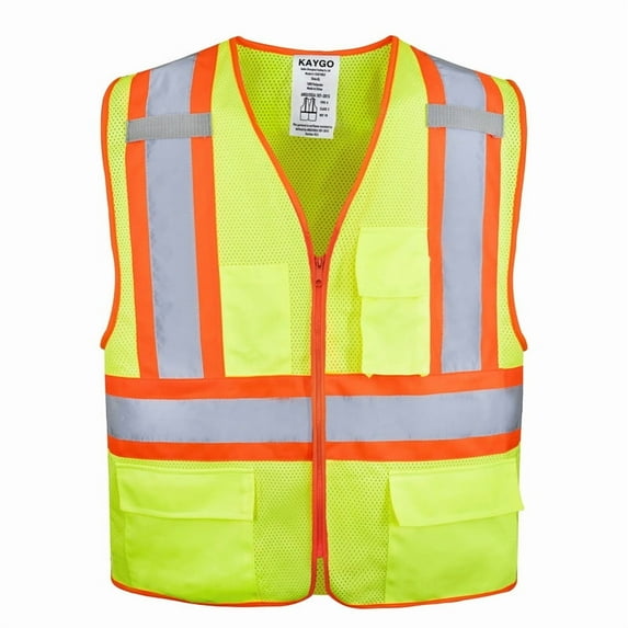 KAYGO Safety Vest with Pockets - High Visibility Reflective Vest ANSI Class 2 Construction Vest