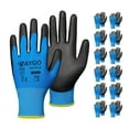 thumbnail image 1 of KAYGO Safety Work Gloves, 12 Pairs, PU Coated Seamless Knit Gloves for Men and Women (L, Blue), 1 of 7