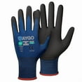 thumbnail image 1 of KAYGO Safety Work Gloves MicroFoam Nitrile Coated, 3 Pairs KG18NB, Seamless Knit Nylon Glove with full fingers Touchscreen, Ideal for Automotive, Warehouse, Construction, Dark Blue, S, 1 of 7