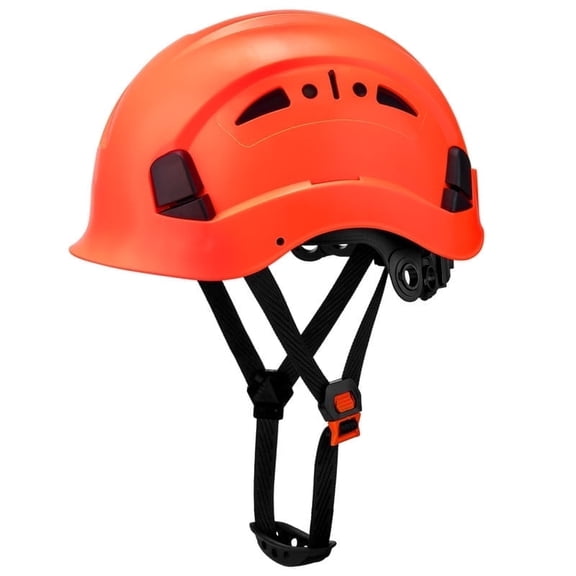 KAYGO Vented Hard Safety Helmet, ABS Work Helmet with Adjustable 6-Point Suspension, ANSI Z89.1 Certified, Orange, 1 Count