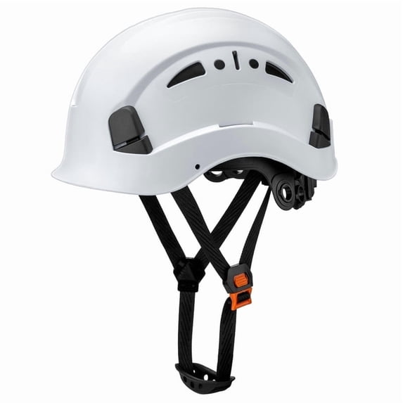 KAYGO Vented Hard Safety Helmet, ABS Work Helmet with Adjustable 6-Point Suspension, ANSI Z89.1 Certified,White, 1 Count
