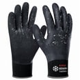 thumbnail image 1 of KAYGO Winter Waterproof Work Gloves for Men and Women, Thermal Insulated Freezer Rubber Coated Gloves, Super Grip, KG160, Black, L, 1 of 7