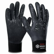 KAYGO Winter Waterproof Work Gloves for Men and Women, Thermal Insulated Freezer Rubber Coated Gloves, Super Grip, L, KG160, Black, L