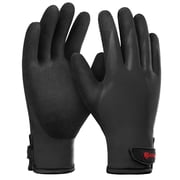 KAYGO Winter Waterproof Thermal Work Gloves, Double Latex Coated, Insulated Warm Liner For Cold Weather, KG145 M, Black