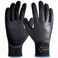 thumbnail image 1 of KAYGO Waterproof Work Gloves for Men and Women, Rubber Coated Non-slip Working Gloves for Garden, Outdoor Construction, KG150, Black, M, 1 of 8
