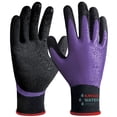 thumbnail image 1 of KAYGO Waterproof Work Gloves for Men and Women, Rubber Coated Non-slip Working Gloves for Garden, Outdoor Construction, KG150, Purple, S, 1 of 10