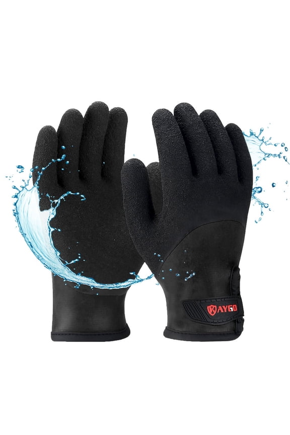 Waterproof Insulated Thermal Work Gloves - KG140W, Cold Condition Winter Gloves with Grip, Full Hand Double Latex Coated