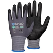KAYGO Work Gloves Micro Dots MicroFoam Nitrile Coated, 3 Pairs, Seamless Knit Nylon with Enhanced Grip, Ideal for Automotive, General Assembly, Painting