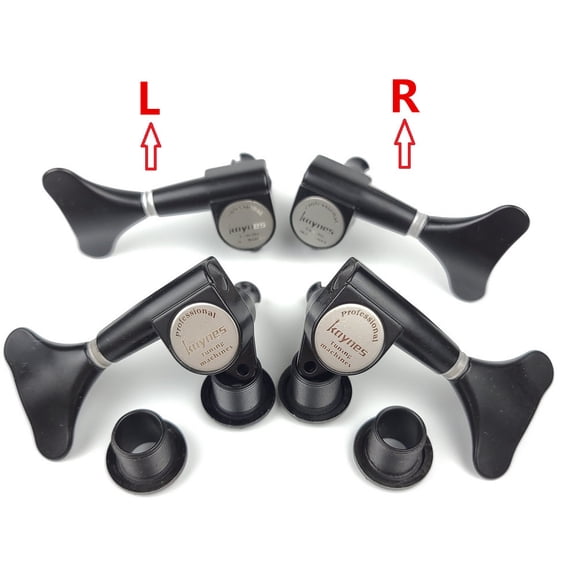 KAYNES 1:18 Ratio Headstock Sealed Electric Bass Guitar Machine Heads Tuners Closed Guitar Tuning Key Pegs DJ242 Black
