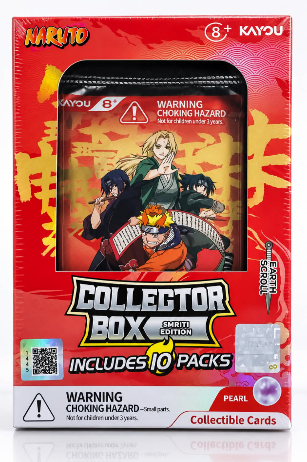 KAYOU Naruto Smriti Earth Scroll Series 2 Collector Box, Factory Sealed, English Edition, 10 Packs / 70 Trading Cards