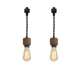 thumbnail image 1 of KAYYELAMP 0.49Feet Corded Track Lighting E26 Walnut Base H-Type Track Pendant Light Retro Design for Kitchen Loft Dining Room Store Set Two(No Bulb, Track), 1 of 7