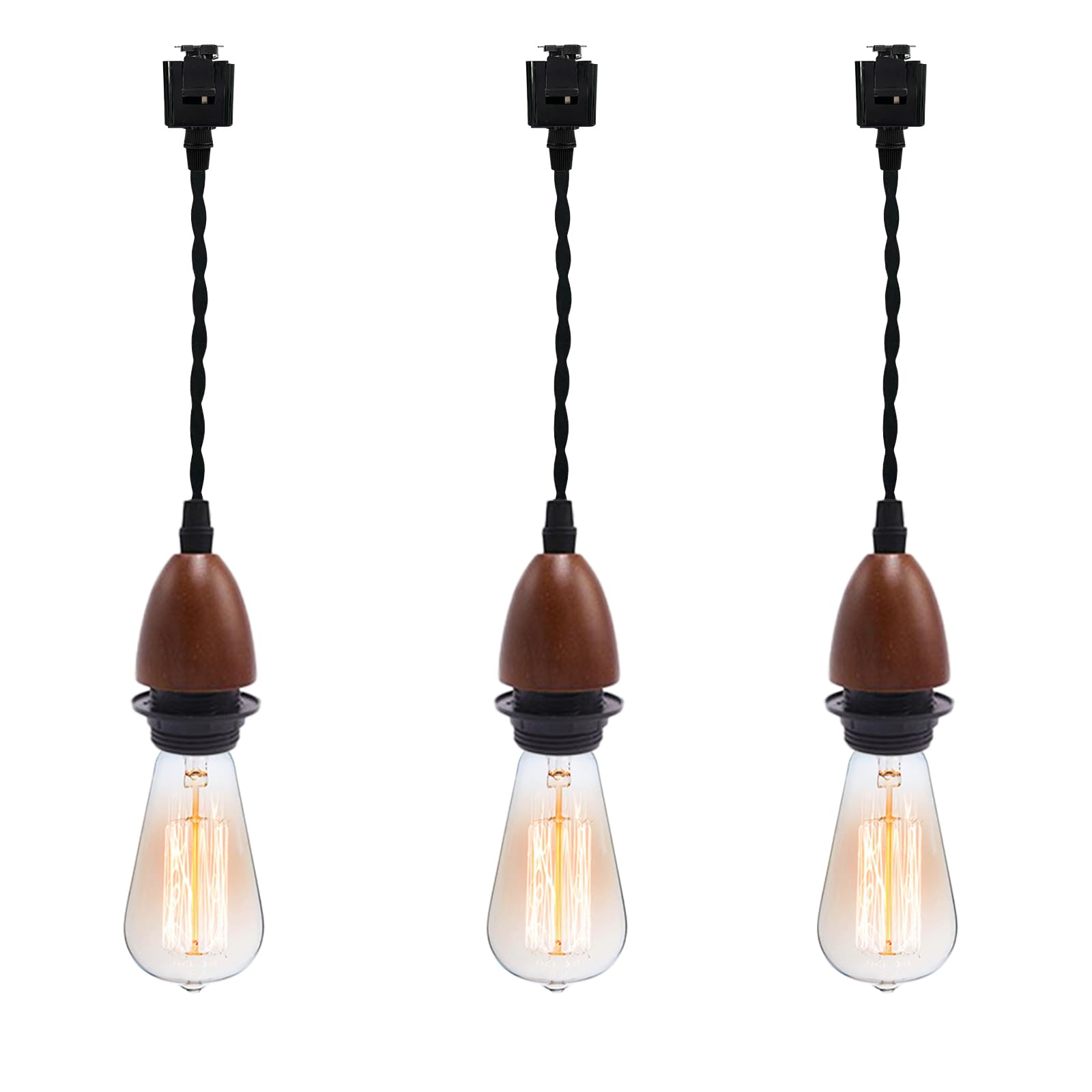 KAYYELAMP 0.98Feet Corded Track Lighting E26 Wooden Base Juno-Type ...