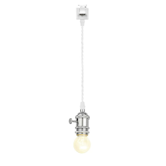 KAYYELAMP 1.96Feet Corded Track Lighting E26 Silver Mini Base with Switch H-Type Track Pendant Light Retro Design for Kitchen Loft Dining Room Store(No Bulb, Track)