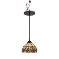 thumbnail image 1 of KAYYELAMP 1 Light Purple Flower Pattern Glass Shade Handmade Recessed Light Conversion Kit For E26 Recessed Mount Cans Tiffany Pendant Light Ideal For Farmhouse Home, 1 of 4
