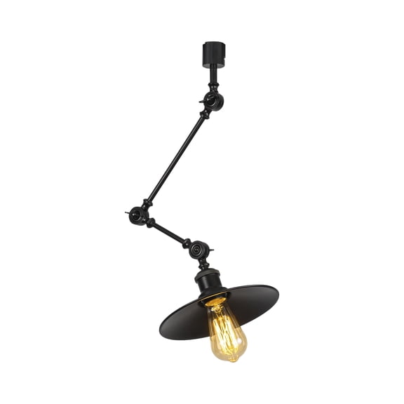 KAYYELAMP 1 Pcs Adjustable Angle H-Type Track Mount Lighting Black Metal Dia 8.6" Shade Vintage Design E26 Track Lamp For Home Decor Background Gallery Store(No Track, Bulb)