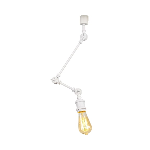 KAYYELAMP 1 Pcs Adjustable Angle J-Type Track Mount Lighting White Metal Minimalist Style E26 Track Lamp For Home Decor Background Gallery Store(No Track, Bulb)