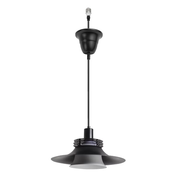 KAYYELAMP 1 Pcs Ceiling Light Convert Pendant E26 Base Connections Dia 13.7" Black Metal Shade 3.2ft Cord Conversion Kit for E26 Spot Lamp Modern Style