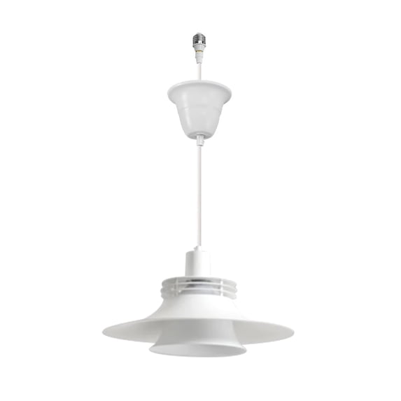 KAYYELAMP 1 Pcs Ceiling Light Convert Pendant E26 Base Connections Dia 13.7" White Metal Shade 3.2ft Cord Conversion Kit for E26 Spot Lamp Modern Style
