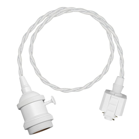 KAYYELAMP 1 Pcs H-Type Tracking Light White E26 Mini Base Retro Design 3.93 in Cord Pendant Lamp for Kitchen Home Farmhouse(No Bulb, Track)