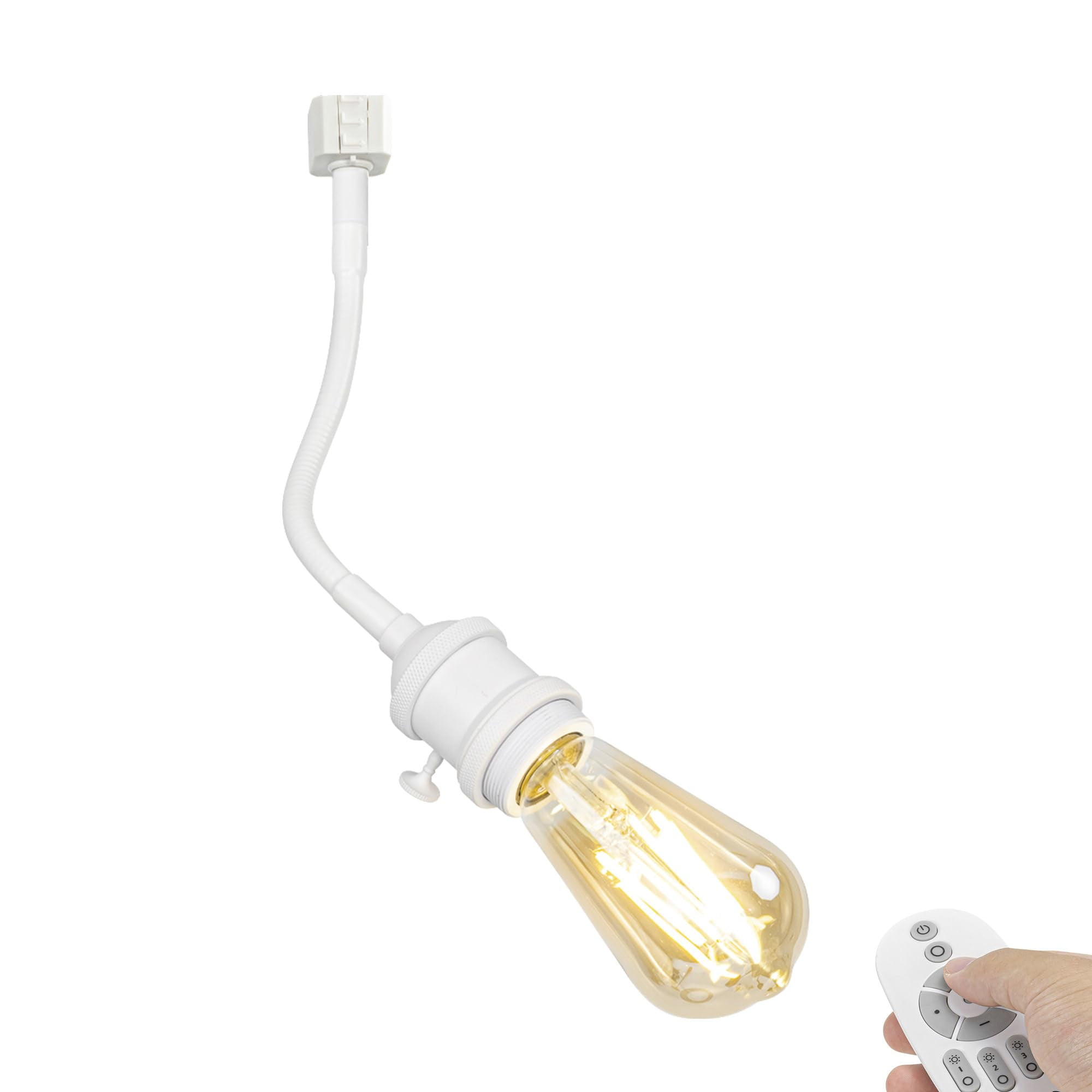 KAYYELAMP 1 Pcs J-Type Track Mount Flexible Gooseneck Adjustable Angle Modern White Dimmable Lighting for Wall Painting Home Kitchen(No Track)