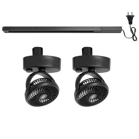 KAYYELAMP 1 Track Rail, 2 Adjustable Wind Speed Track Mini Fans Easy Installation Plant Growing Kit For House Plants Air Circulation Ventilation Pet Room