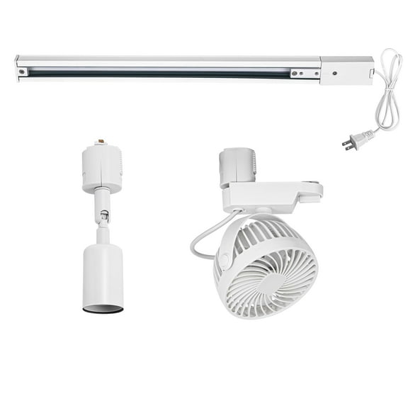 KAYYELAMP 1 Track Rail, Track Light No Bulb,Track Mini Fans Easy Installation White Plant Growing Kit For House Plants Air Circulation Ventilation No Master Switch