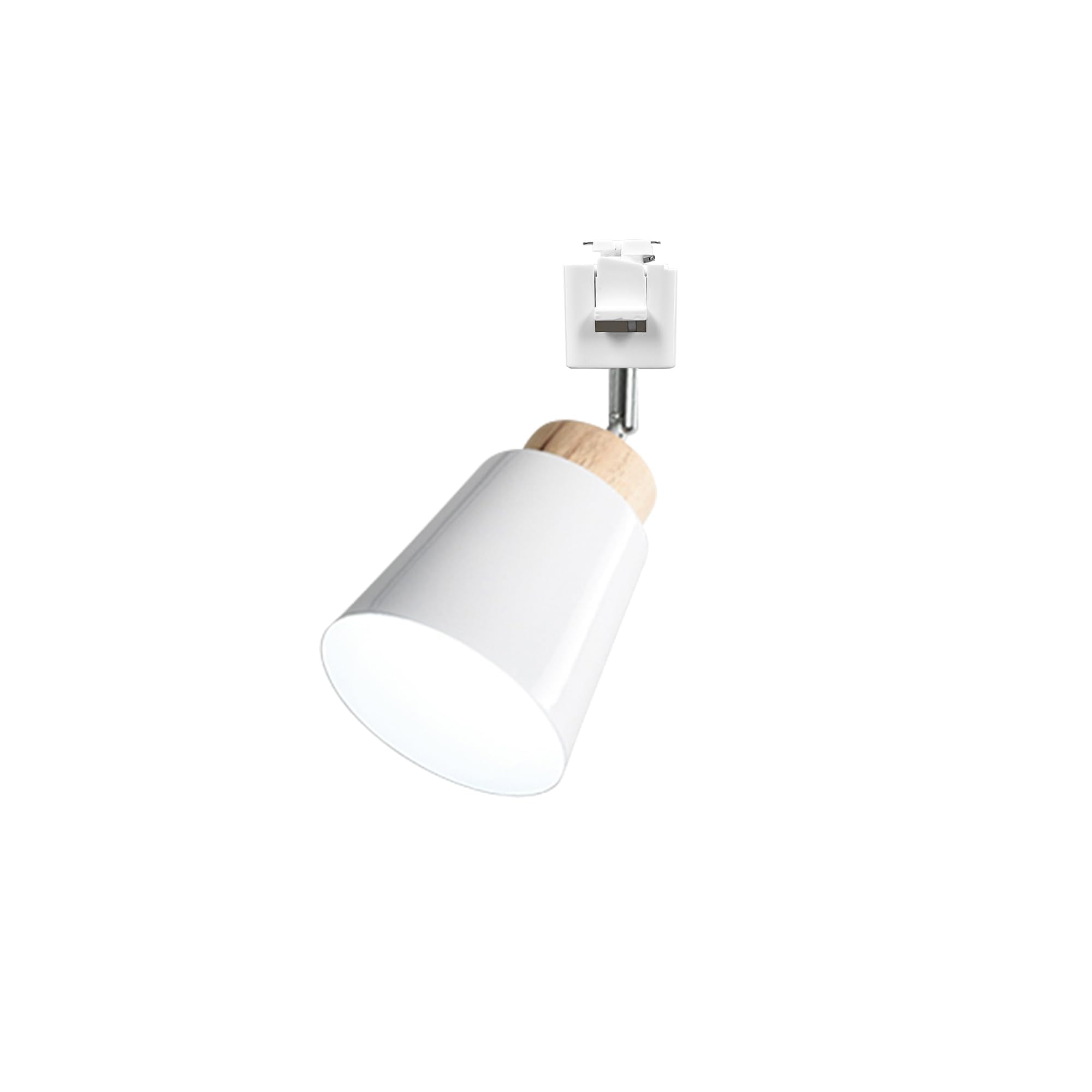 KAYYELAMP 1Pcs Macaron White Juno System Adjustable Titl Angle Track Lighting E26 Base Modern Design for Farmhouse Kitchen Sink Gallery Loft(No Bulb, Track)