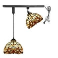 thumbnail image 1 of KAYYELAMP 1x Plug in Cable Track Rail, 1X Adjustable Cord, 1x Adjustable Angle Multi-Color Handmade Glass Shade Tiffany H-Type Track Lighting Fixture for Gallery Loft(No Bulb), 1 of 7