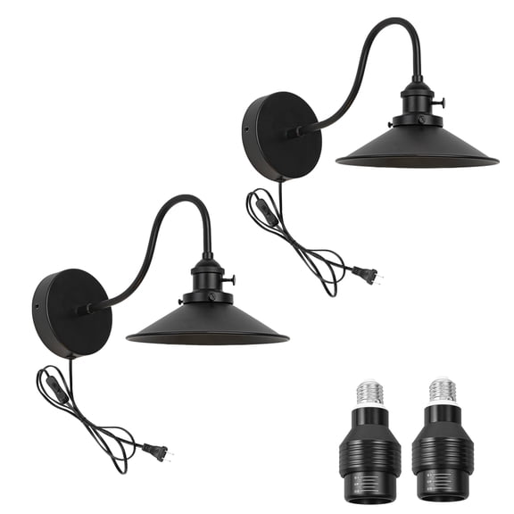 KAYYELAMP 2-Pack Hook Mounted Plant Light Full Spectrum 4500K 10W Adjusted Light Beam Range 15-60° Industrial Style Goose Neck Wall Lamp for Flowers Growing Indoor Plants (DZ22x6)