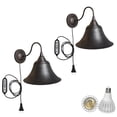 thumbnail image 1 of KAYYELAMP 2-Pack Hook Mounted Plant Light Full Spectrum 6000K 25W White Light Timing Plug in Cord Industrial Style Vintage Color Wall Lamp for Indoor Plants Flowers Growing, 1 of 6